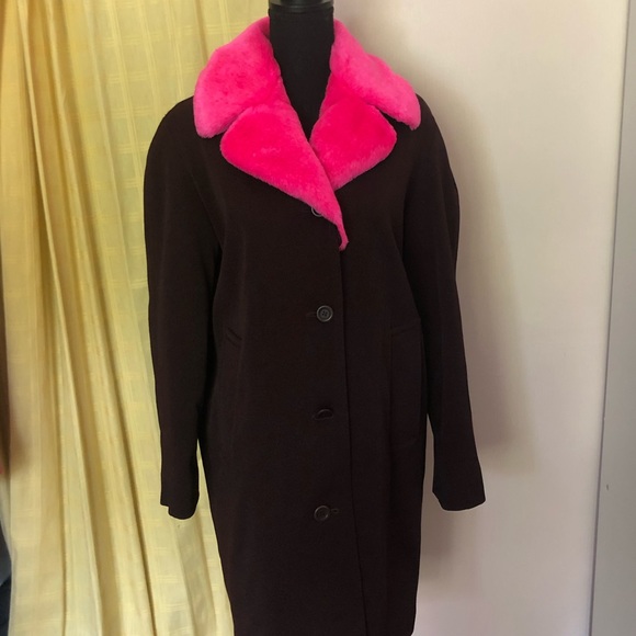 Isaac Mizrahi burgundy overcoat - Picture 5 of 8